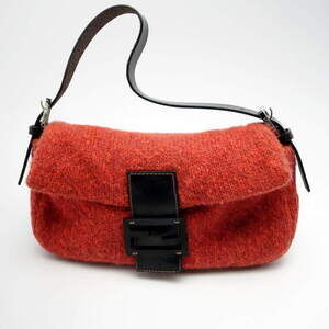 Fendi Shoulder Bag Bucket Leather Vermilion